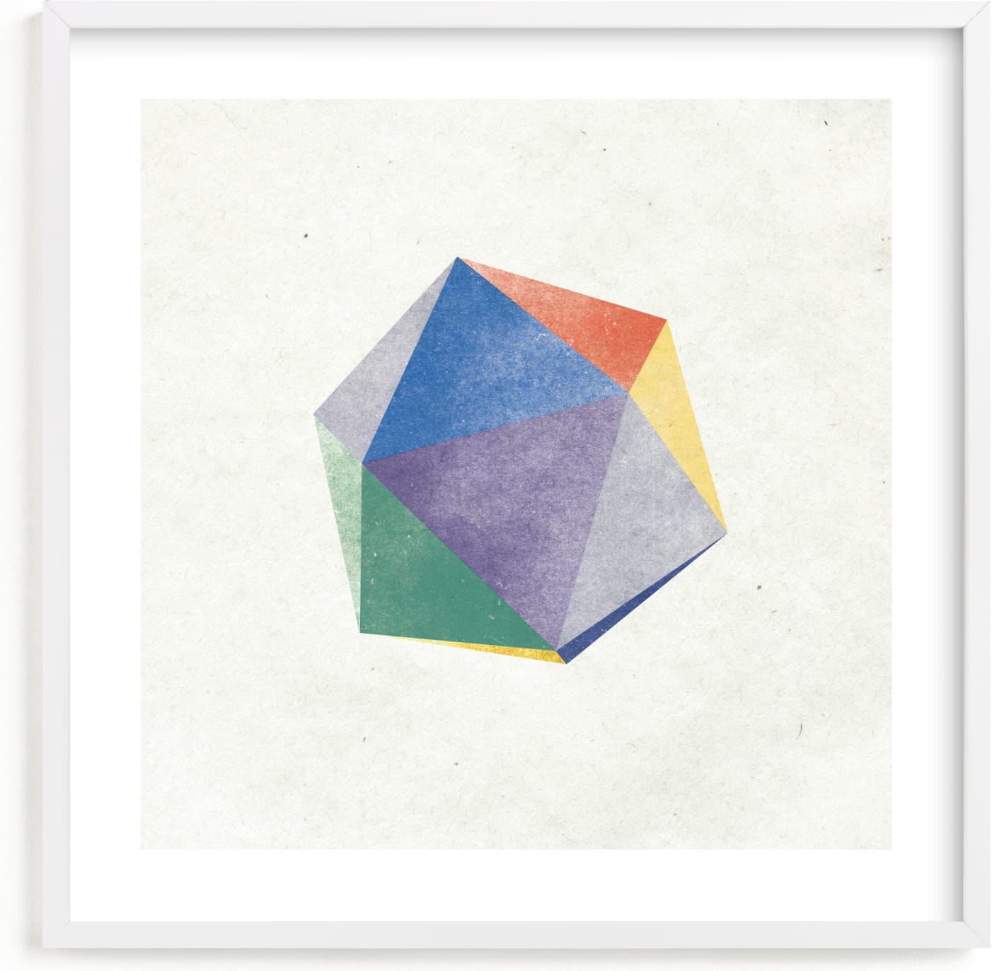 This is a colorful kids wall art by Sumak Studio called dreamy icosahedron.