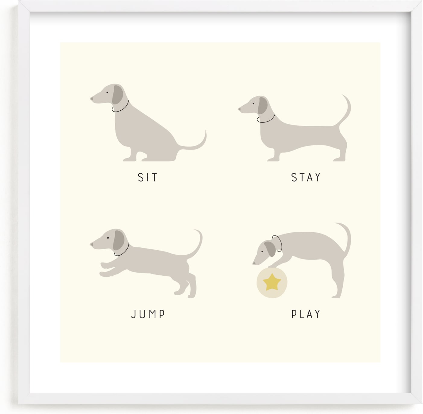 This is a ivory kids wall art by Alexandra Cohn called Good Dog.