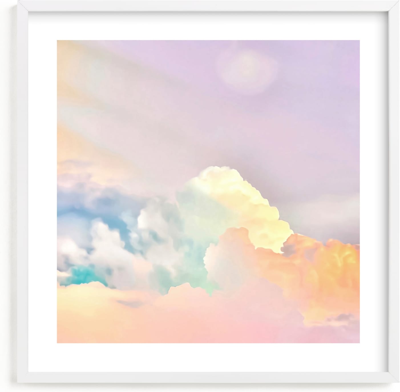 This is a purple, pink art by Melissa Agular called Ice Cream Clouds.