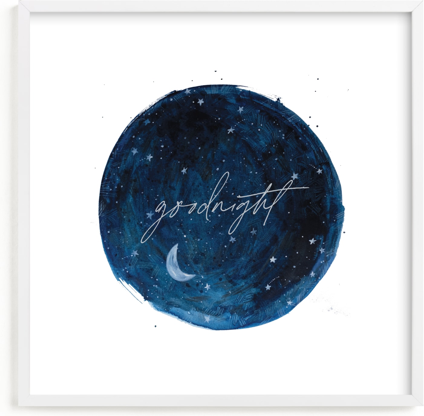 This is a blue nursery wall art by Krissy Bengtson called Constellations.