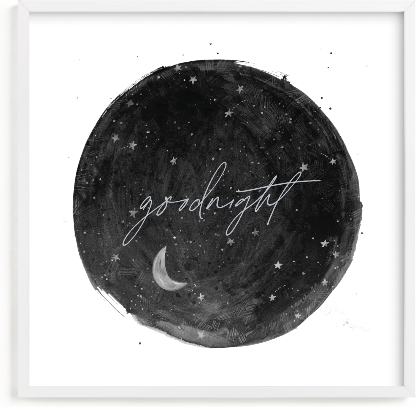 This is a black and white nursery wall art by Krissy Bengtson called Constellations.