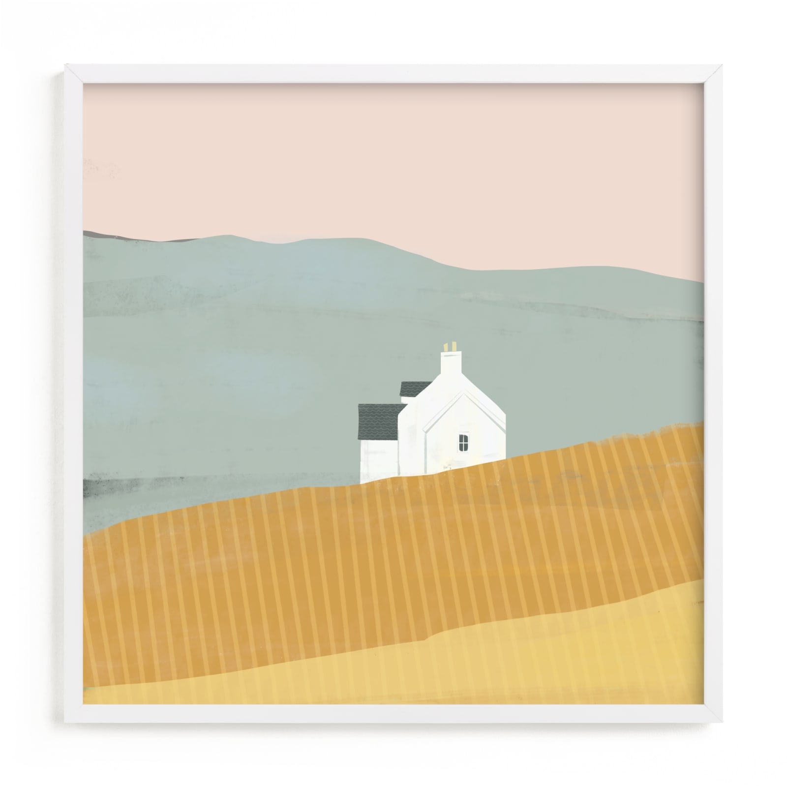 "Little White House on Prairie" - Limited Edition Art Print by Laura Mitchell in beautiful frame options and a variety of sizes.
