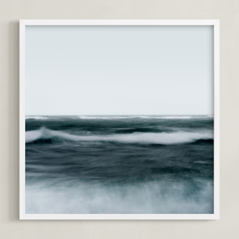 "Restless" - Art Print in Dark Teal by Irene Suchocki - Framed