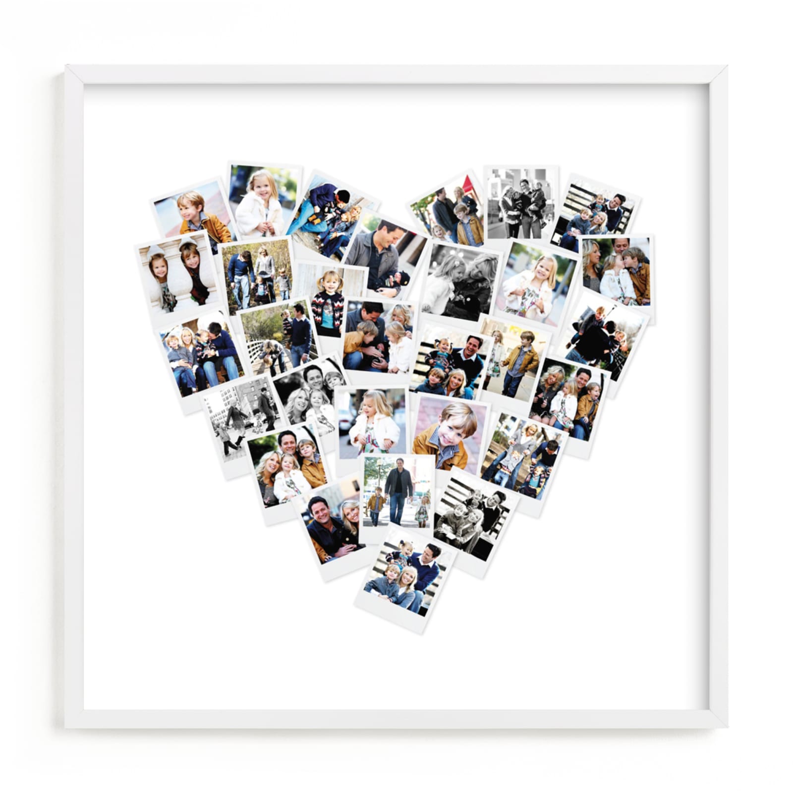 This is a white photo art by Minted called Heart Snapshot Mix® Photo Art.