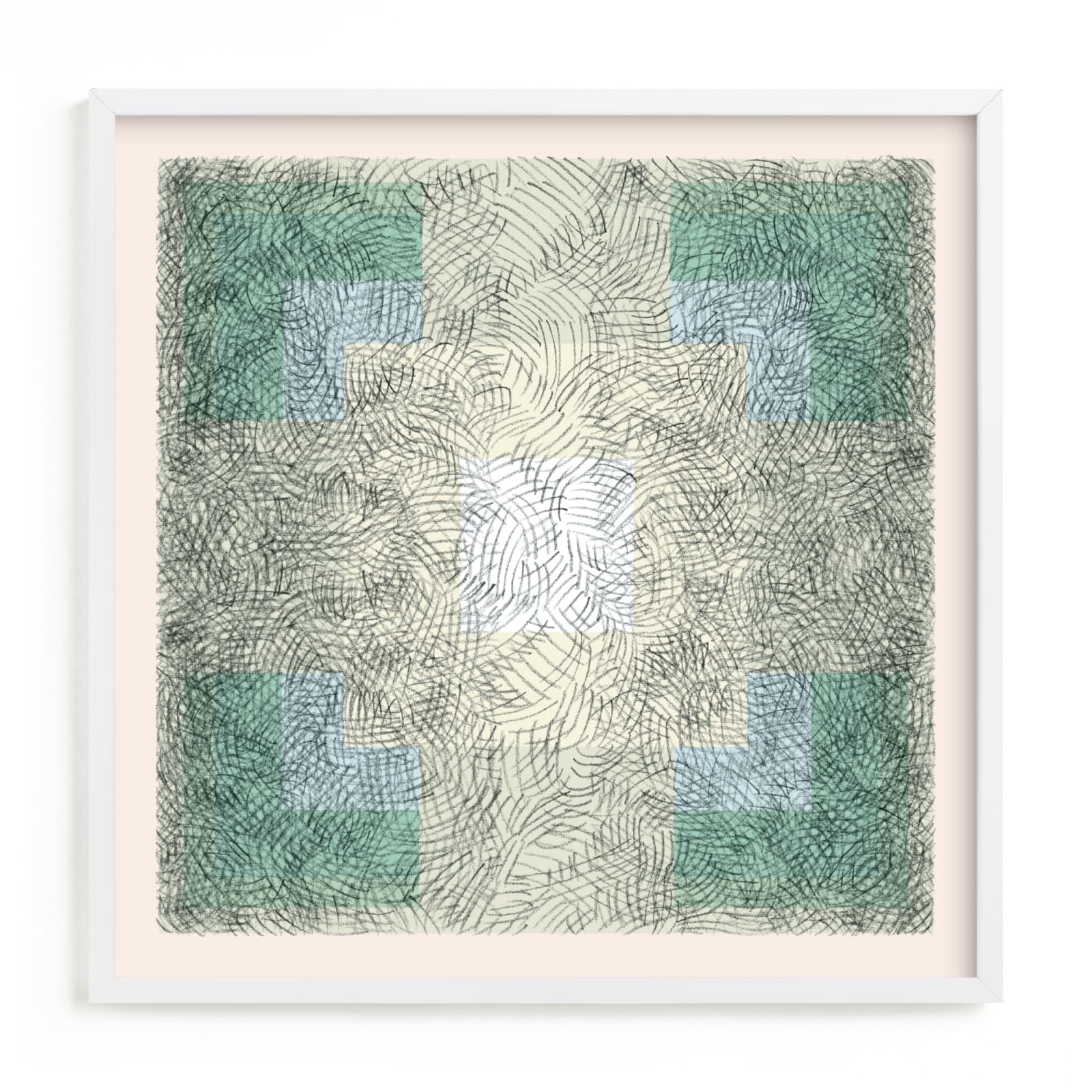 "Scribble Square" - Limited Edition Art Print by Kathleen Ney in beautiful frame options and a variety of sizes.