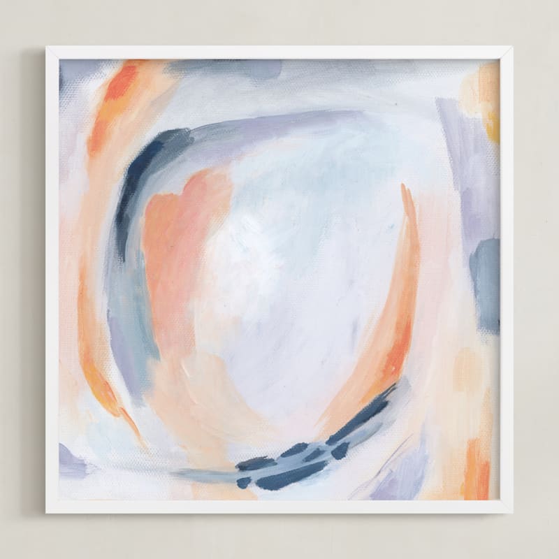 "Harbor Master" - Art Print in Apricot by Lindsay Wilkins - Framed