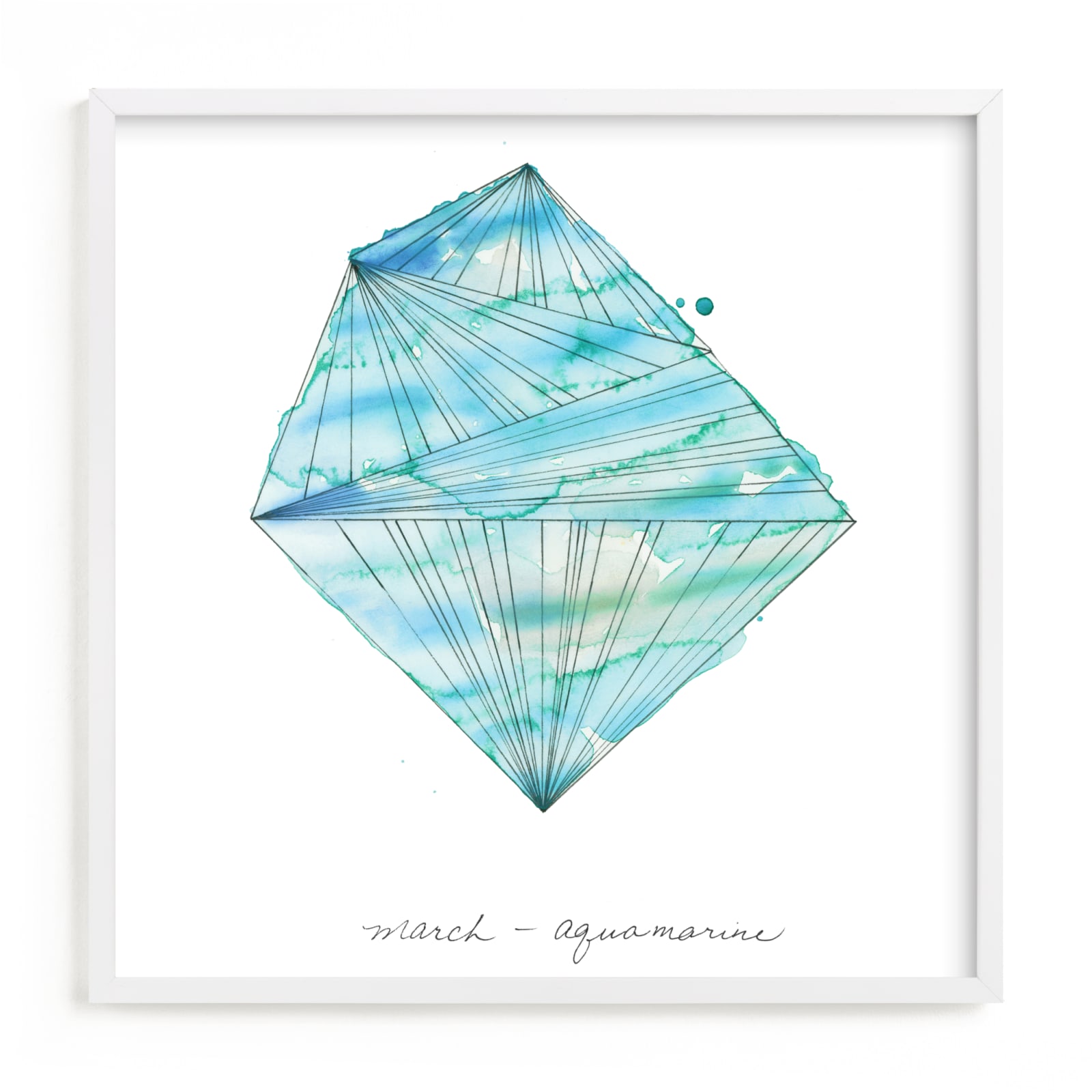 "March - Aquamarine" - Limited Edition Art Print by Naomi Ernest in beautiful frame options and a variety of sizes.