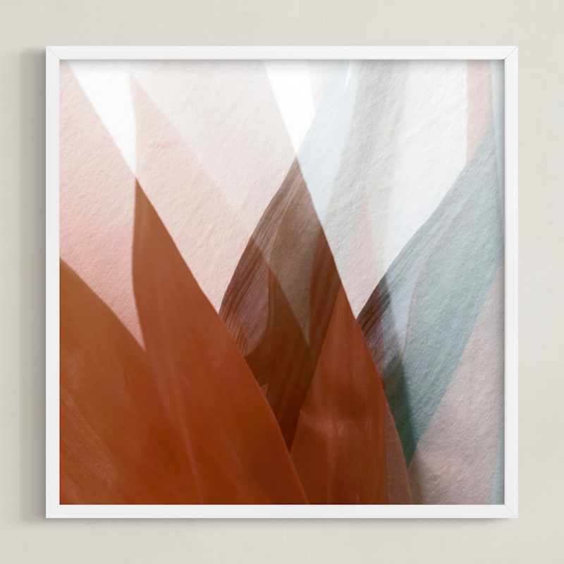 "Papel" - Art Print in Orange Rust by Tania Medeiros - Framed
