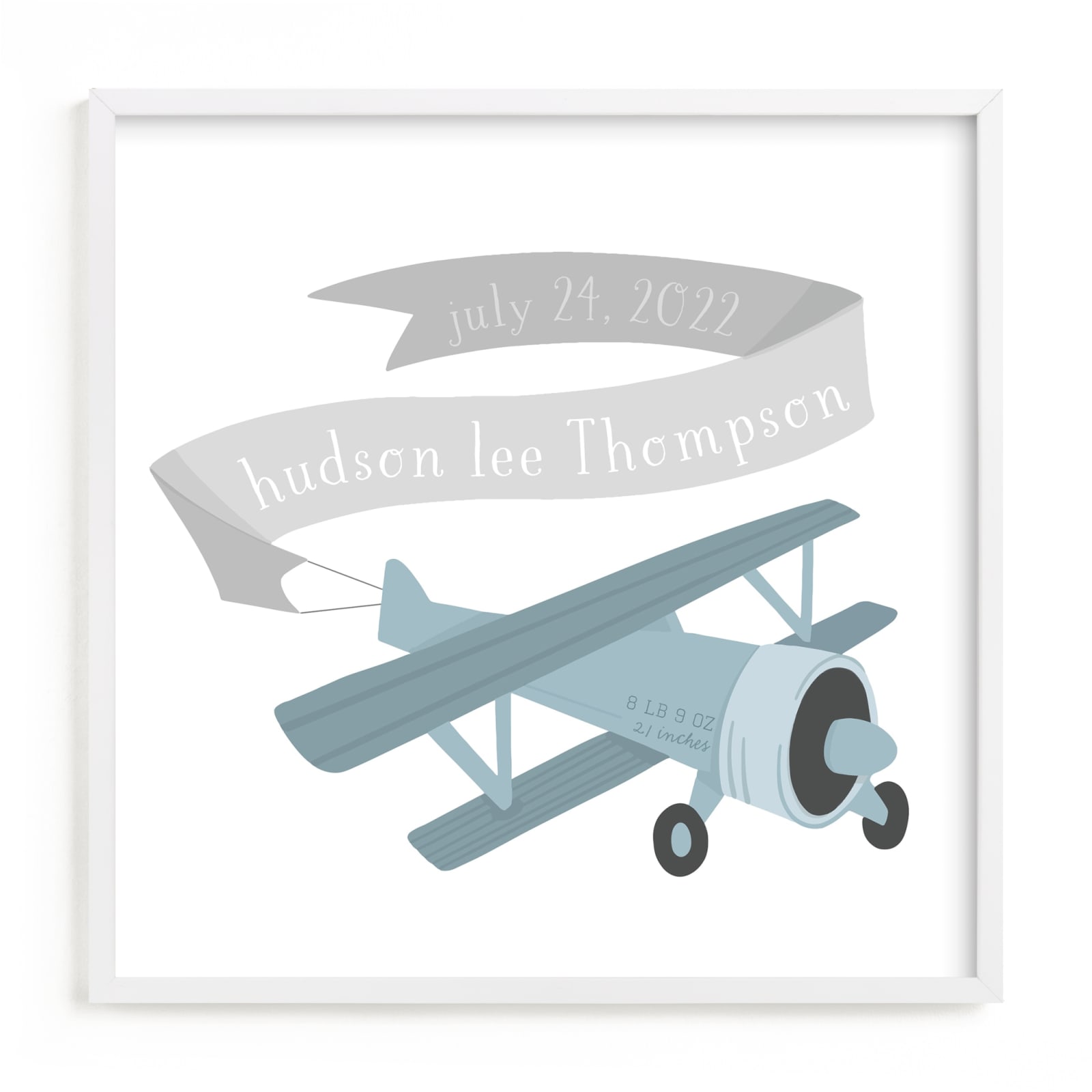 "Vintage Airplane" - Custom Open Edition Children's Art Print by Jessie Steury in beautiful frame options and a variety of sizes.