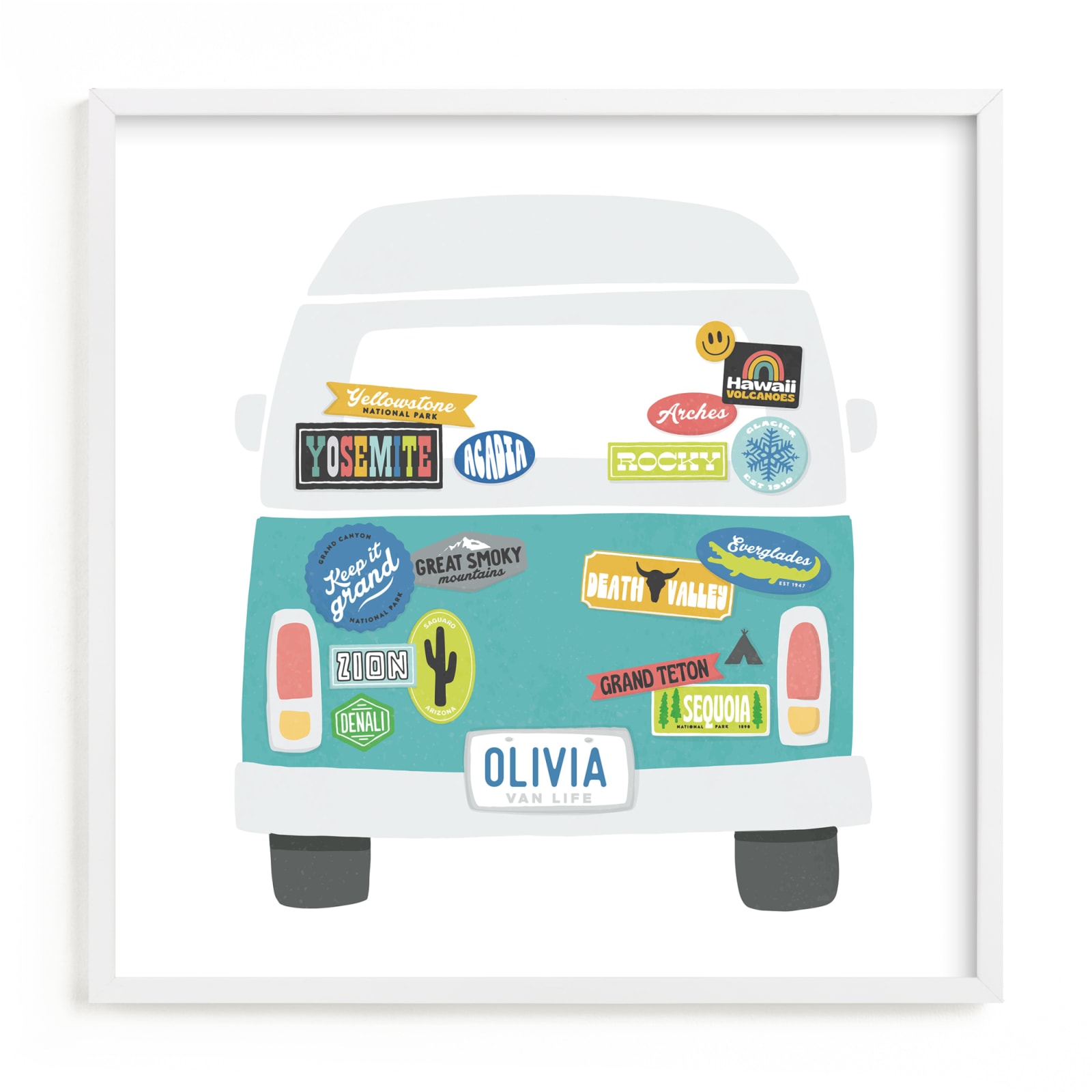 "Van Life" - Children's Custom Art Print by Jessie Steury in beautiful frame options and a variety of sizes.