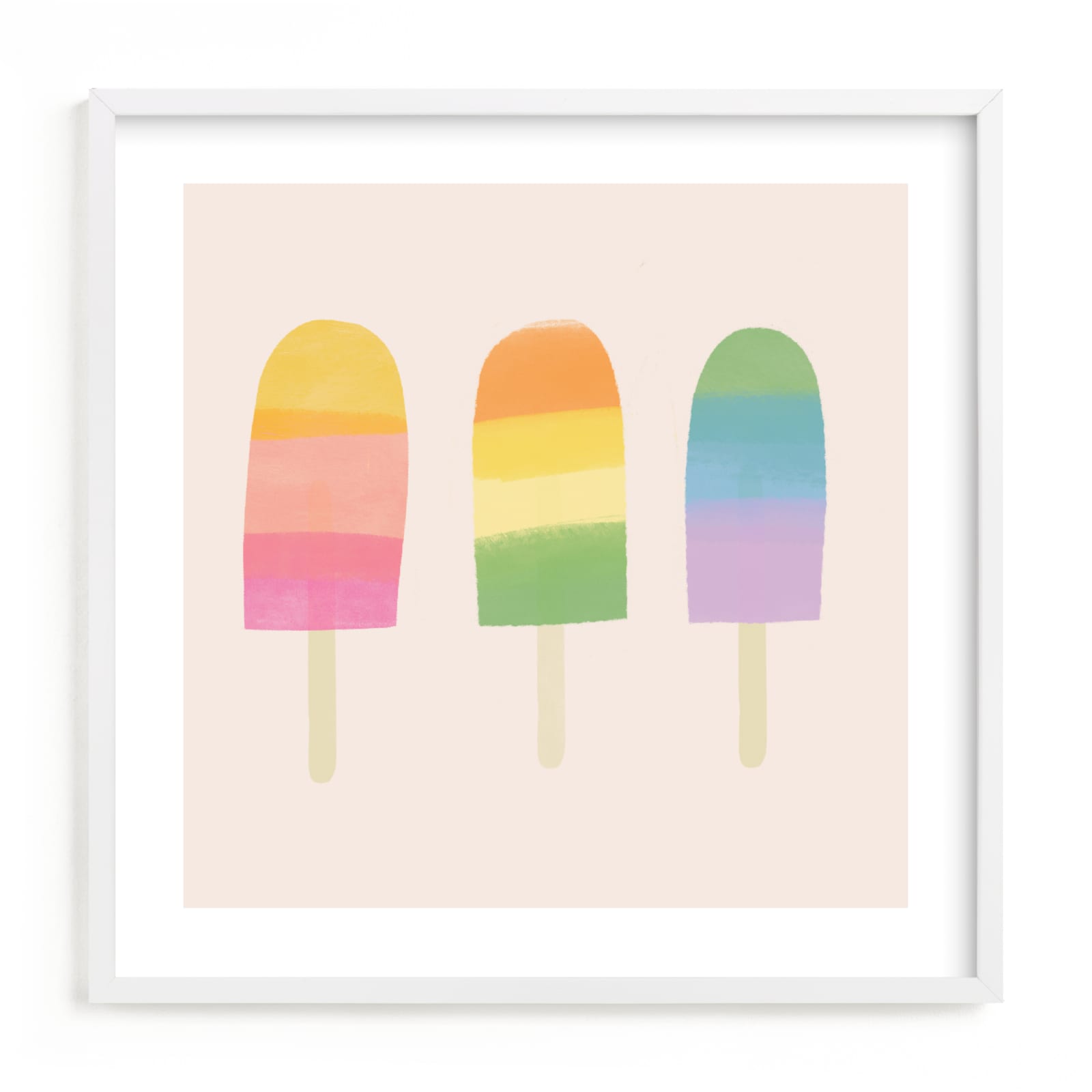 "Rainbow Popsicles" - Limited Edition Art Print by Lauren Semmer in beautiful frame options and a variety of sizes.