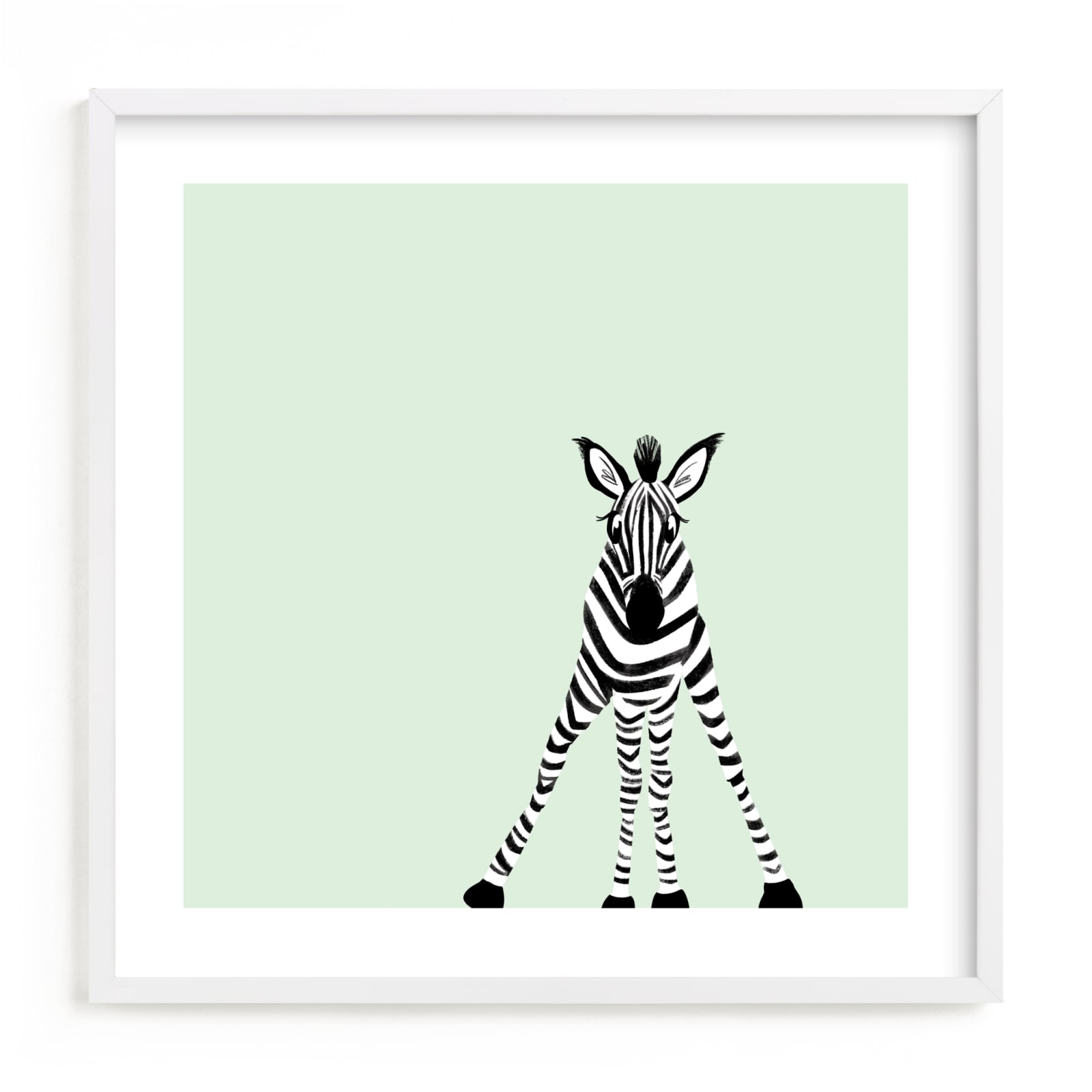"Little Baby Zebra" - Limited Edition Art Print by Laura Mitchell in beautiful frame options and a variety of sizes.