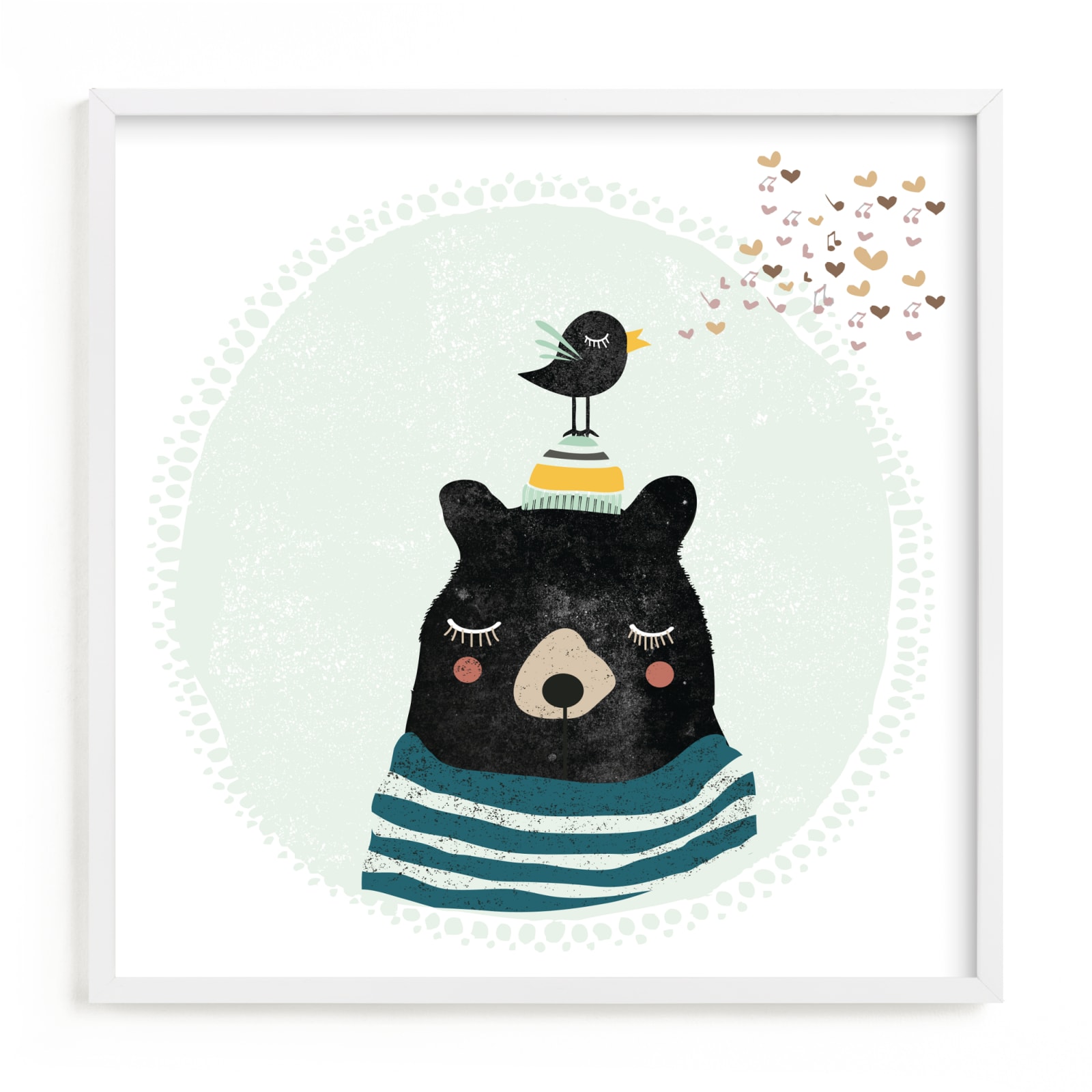 "Friendly Bear" - Limited Edition Art Print by Hannah Williams in beautiful frame options and a variety of sizes.