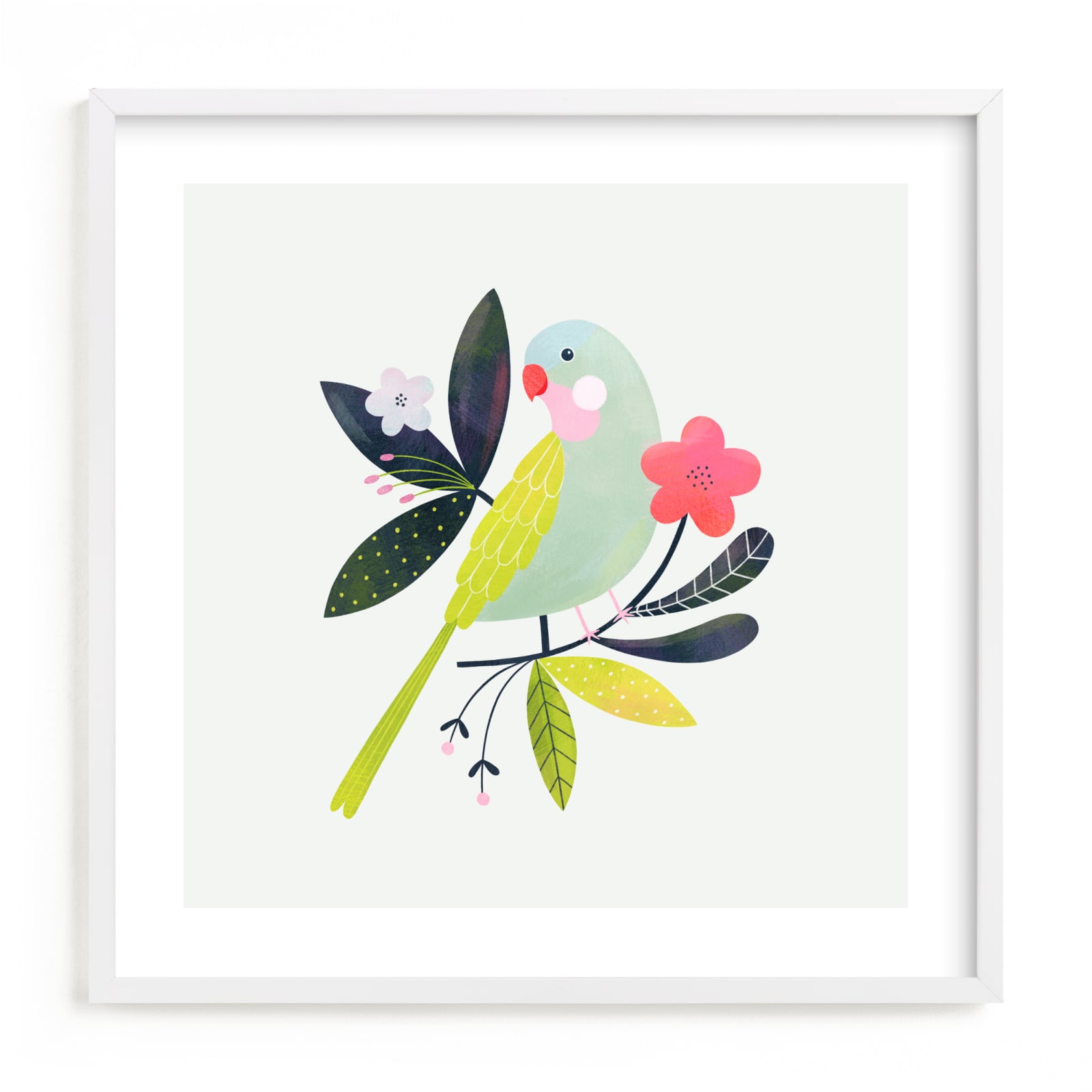 "Princess parrot" - Limited Edition Art Print by Tati Abaurre in beautiful frame options and a variety of sizes.