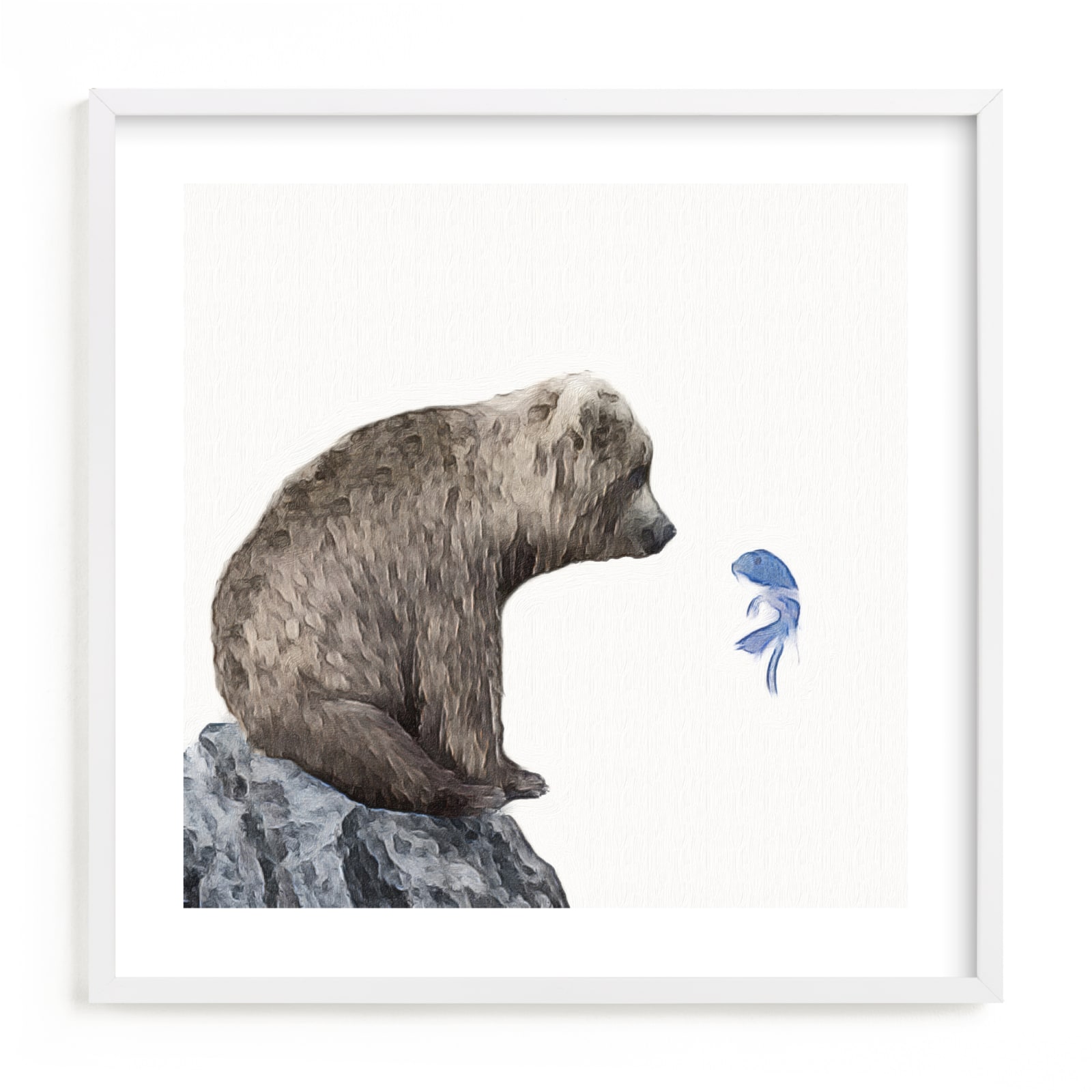 "Blue Fish Wish" - Limited Edition Art Print by Maja Cunningham in beautiful frame options and a variety of sizes.