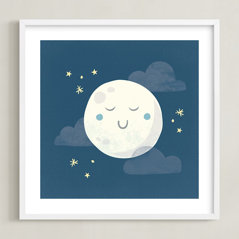 "Goodnight moon" - Art Print in Night Sky by Annie Holmquist - Framed