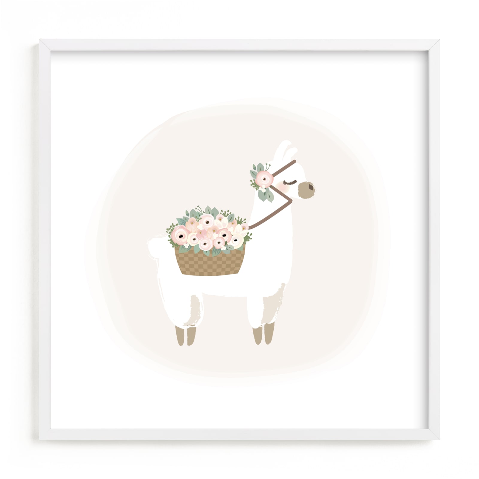 "Soft Llama" by Itsy Belle Studio in beautiful frame options and a variety of sizes.