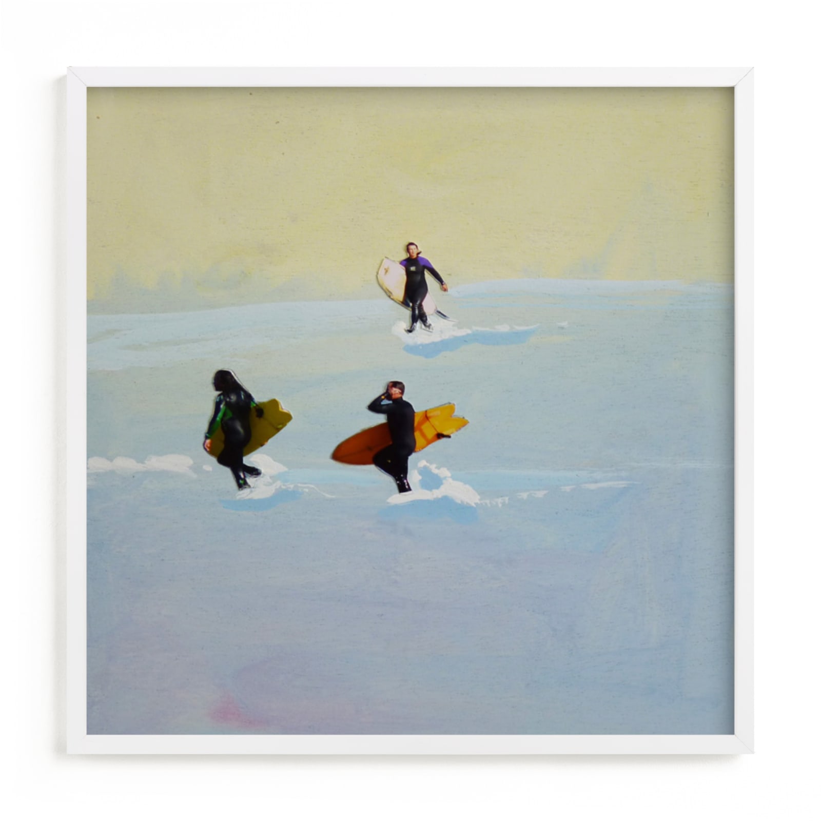 "Rincon Surfers" - Art Print by Annie Seaton in beautiful frame options and a variety of sizes.