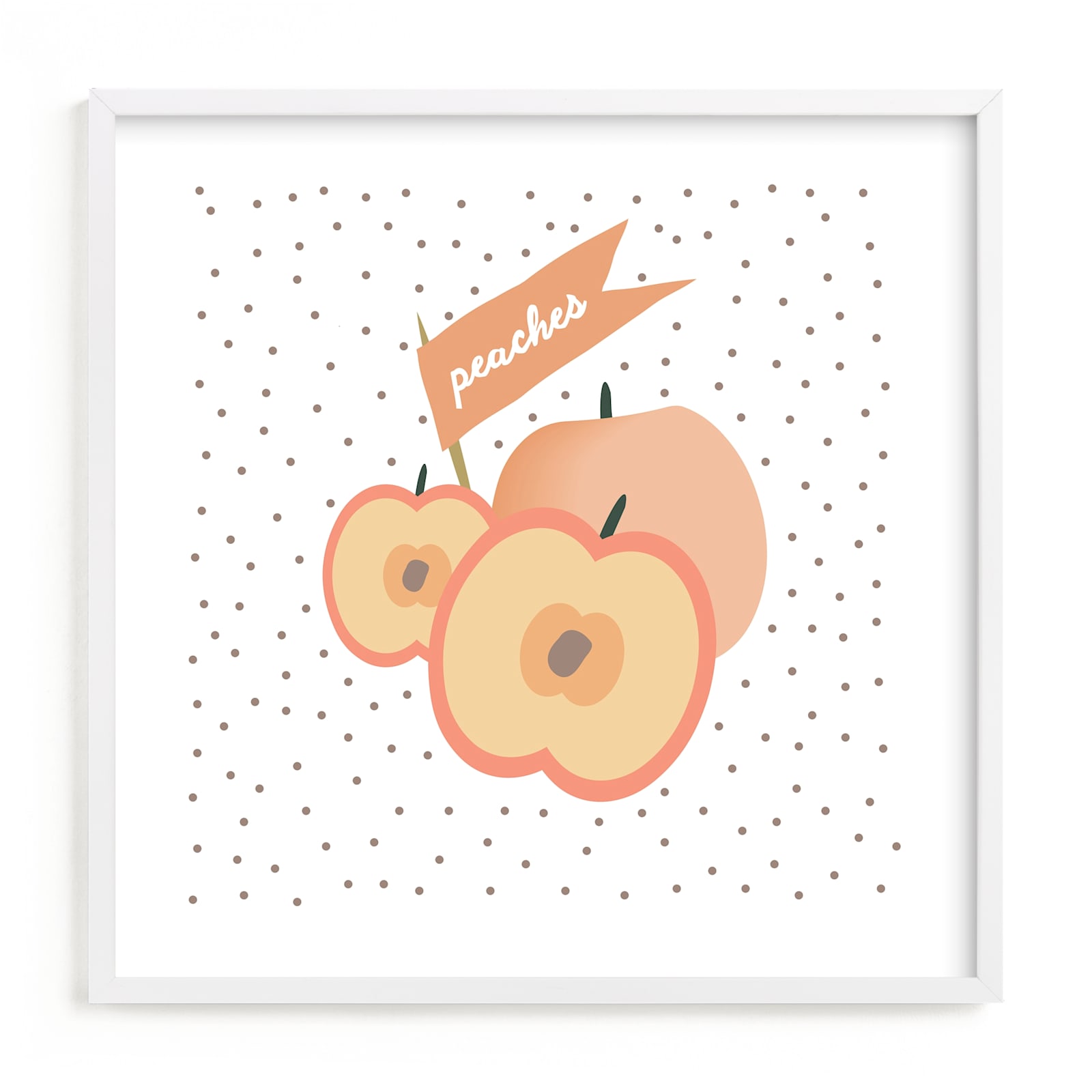 "Farmer's Market Peaches" - Art Print by Kate Capone in beautiful frame options and a variety of sizes.