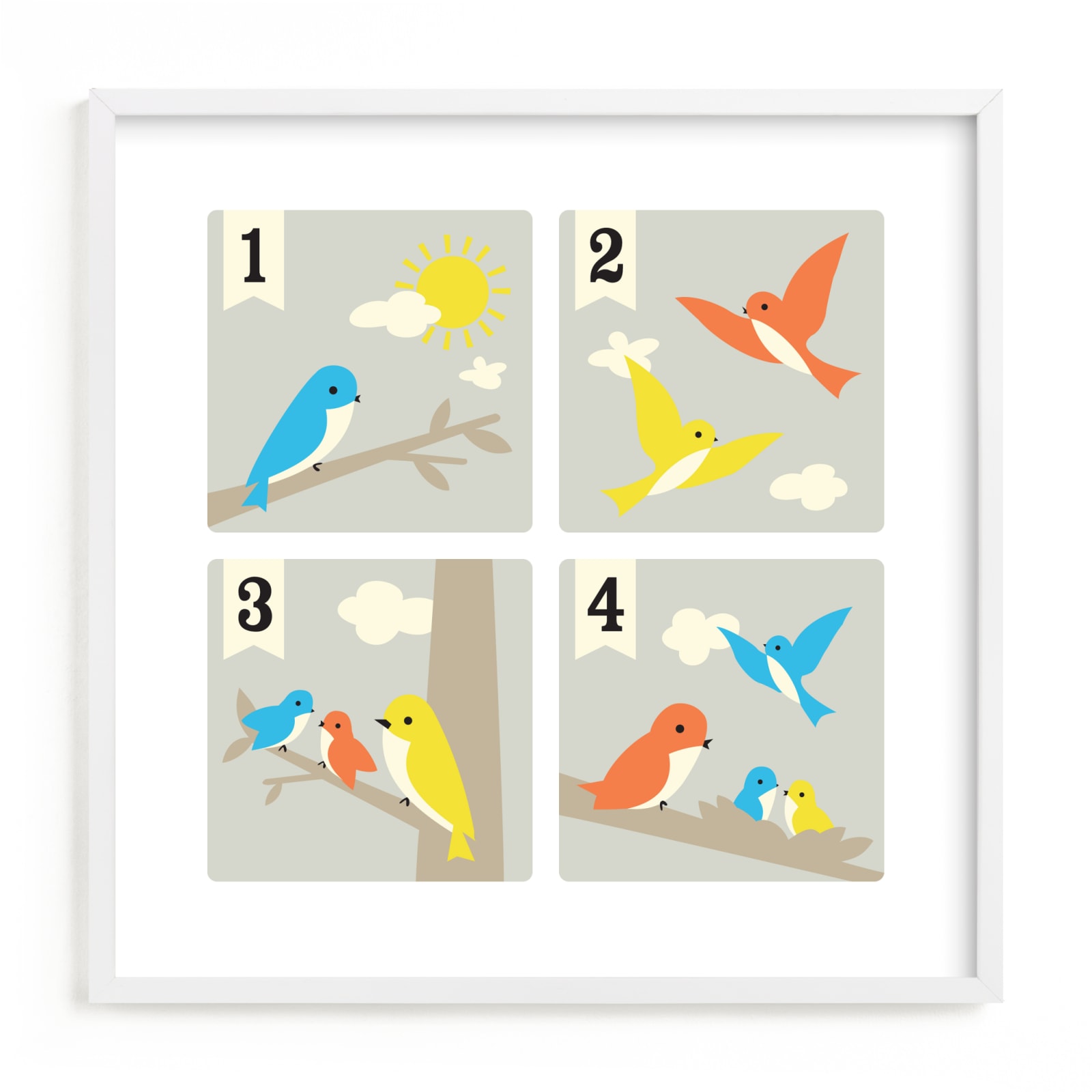 "Bird Count" - Limited Edition Art Print by Tara Lilly Studio in beautiful frame options and a variety of sizes.