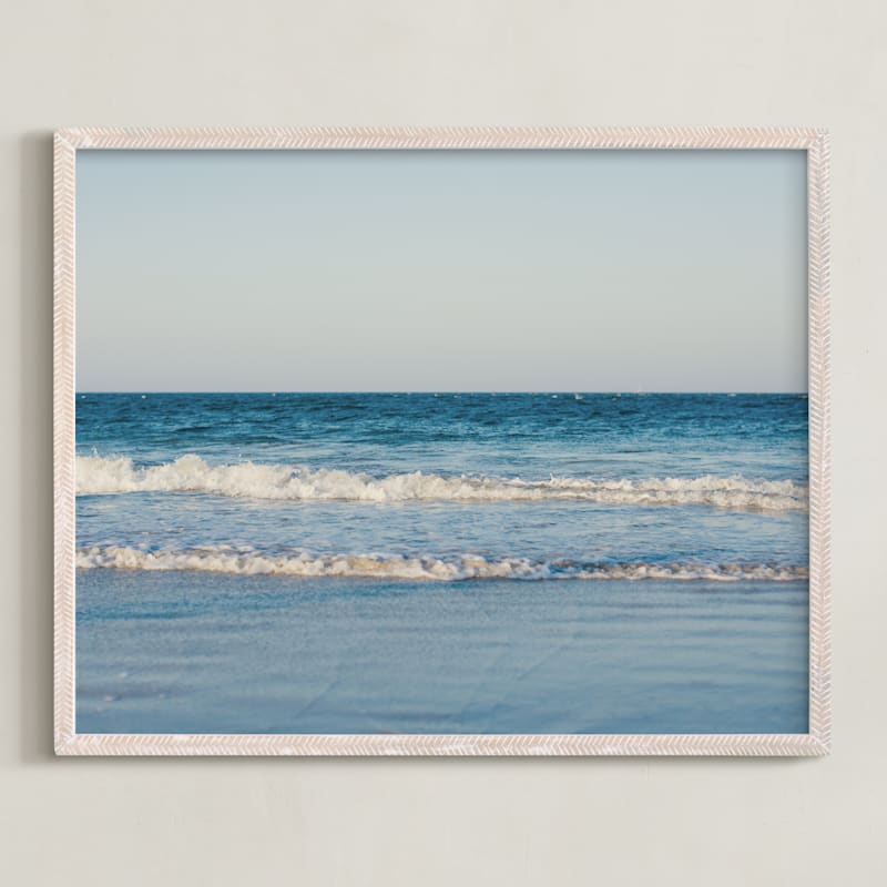 "Blue Horizons" - Art Print in Nautical Teal by Eleanor Black - Framed