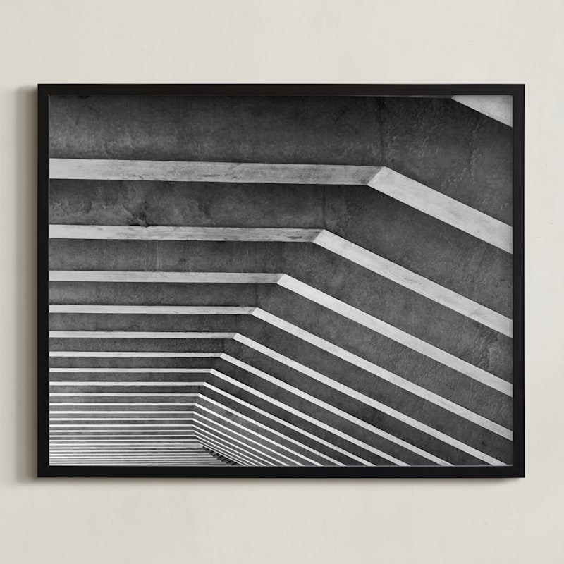 "Light and Shadow" - Art Print in Cement Gray by Krissy Bengtson - Framed