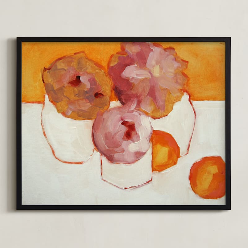 "Peonies and Kumquats" - Limited Edition Art Print by Lynne Millar in beautiful frame options and a variety of sizes.
