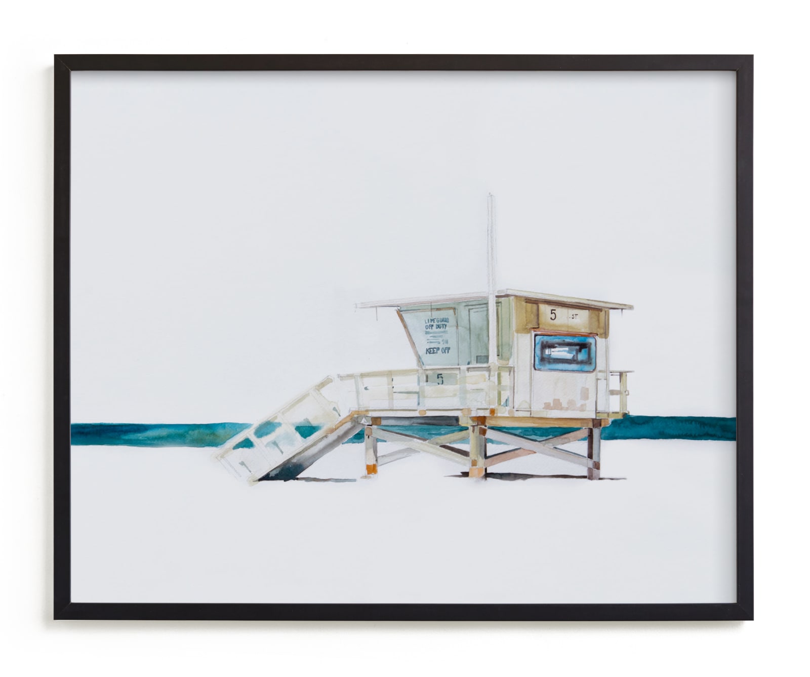 "Hermosa Beach Lifeguard Tower" - Limited Edition Art Print by Viktoria Eperjesi in beautiful frame options and a variety of sizes.