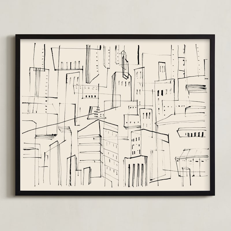 "City Ragtimes" - Art Print in Sandpaper by Catilustre - Framed