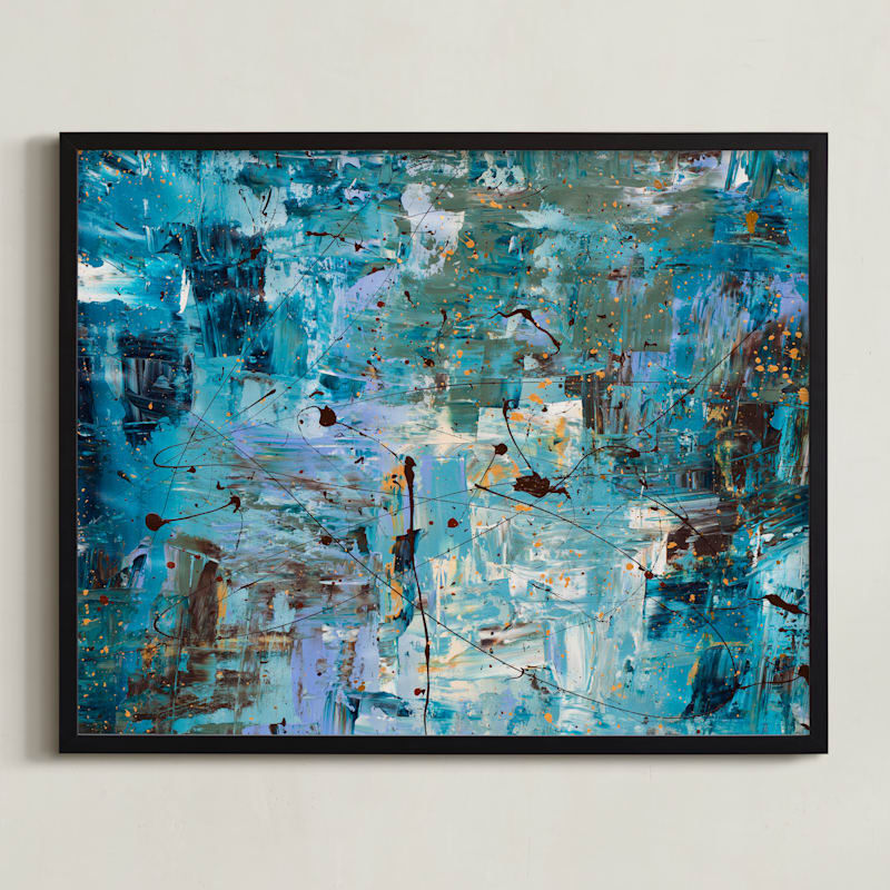 "Blue Ocean I" - Open Edition Fine Art Print by Carmen Guedez in beautiful frame options and a variety of sizes.