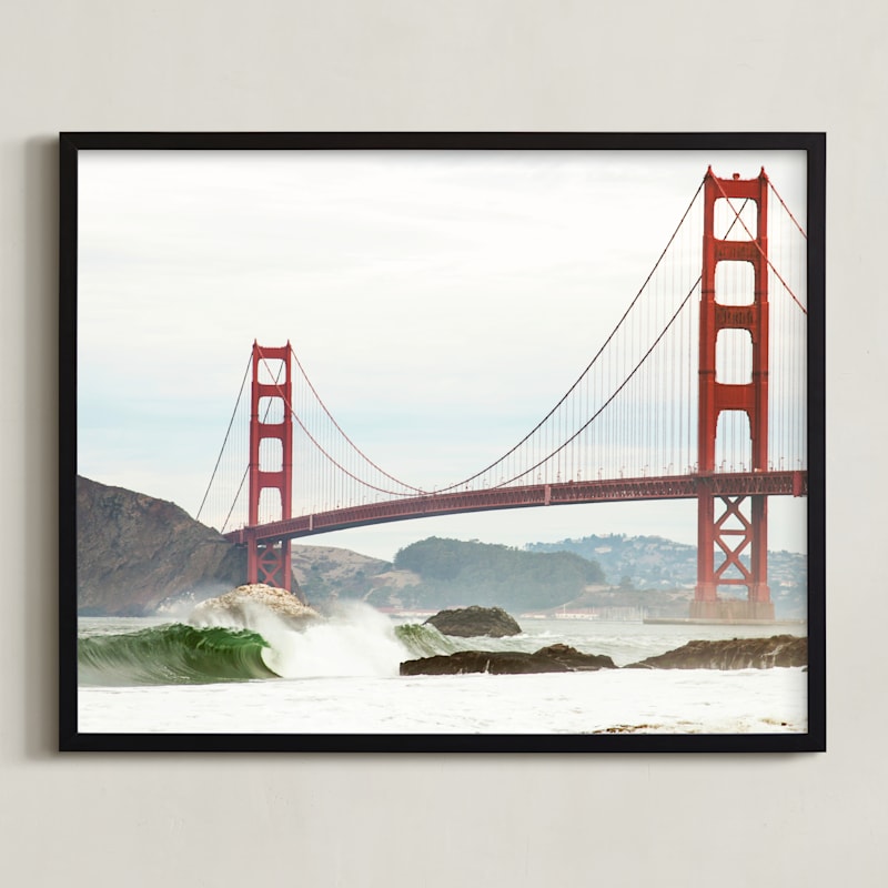 "The Icon" - Art Print in Ocean Greens by Elan Alvarez Sherman - Framed