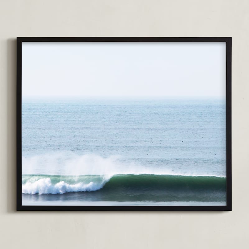 "Offshore" - Art Print in Ocean Blue by Elan Alvarez Sherman - Framed