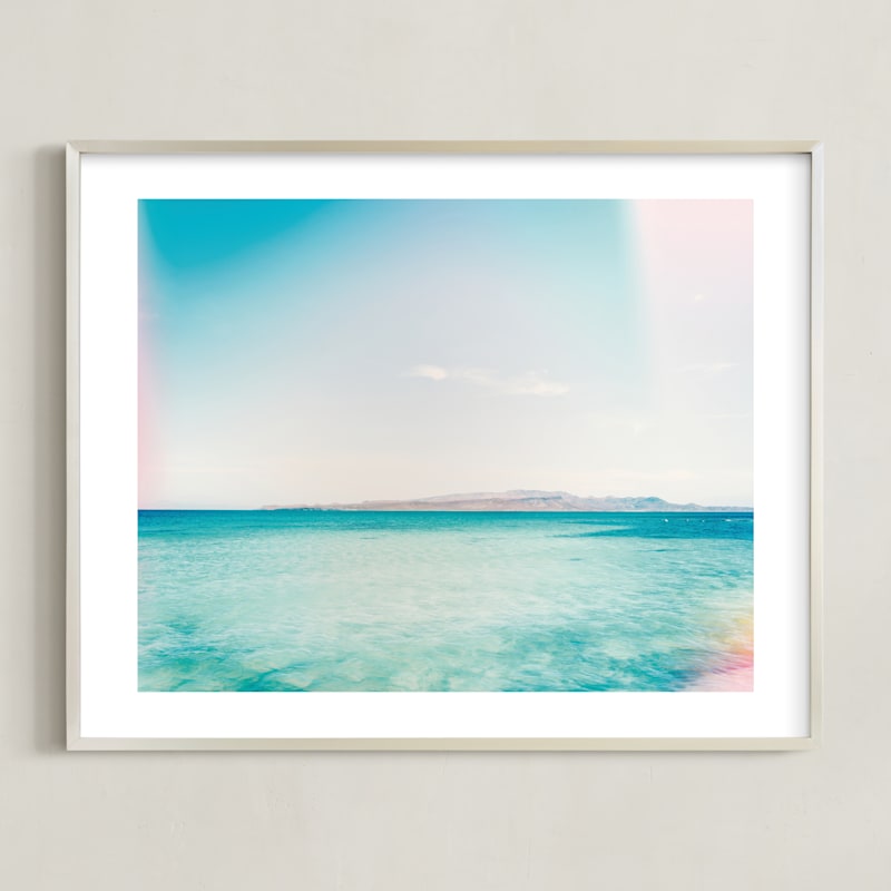 "Angel Isle" - Art Print in bright baja by Kamala Nahas - Framed