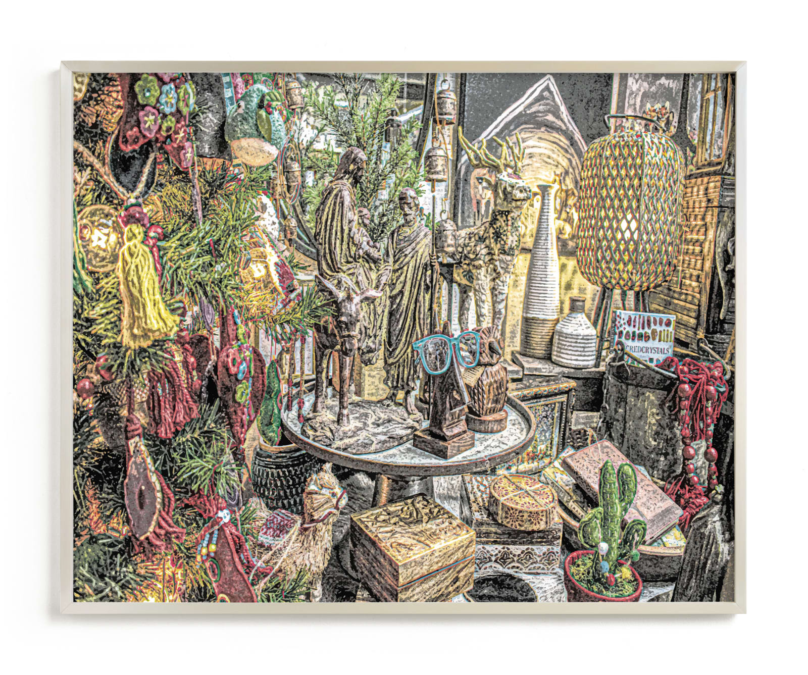 "Yuletide Rustic Decorscape" by Mariecor Agravante in beautiful frame options and a variety of sizes.