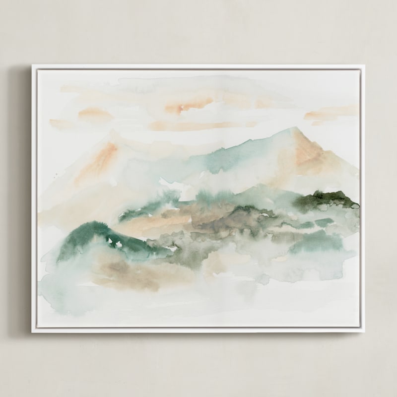 "Insight" - Art Print in Mist by Lindsay Megahed - Framed Canvas