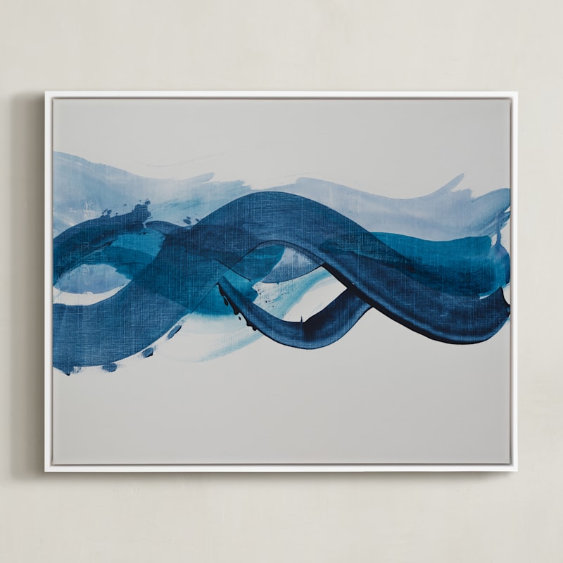 "Rivulet" - Art Print in Aegean by Amy Gray - Framed Canvas