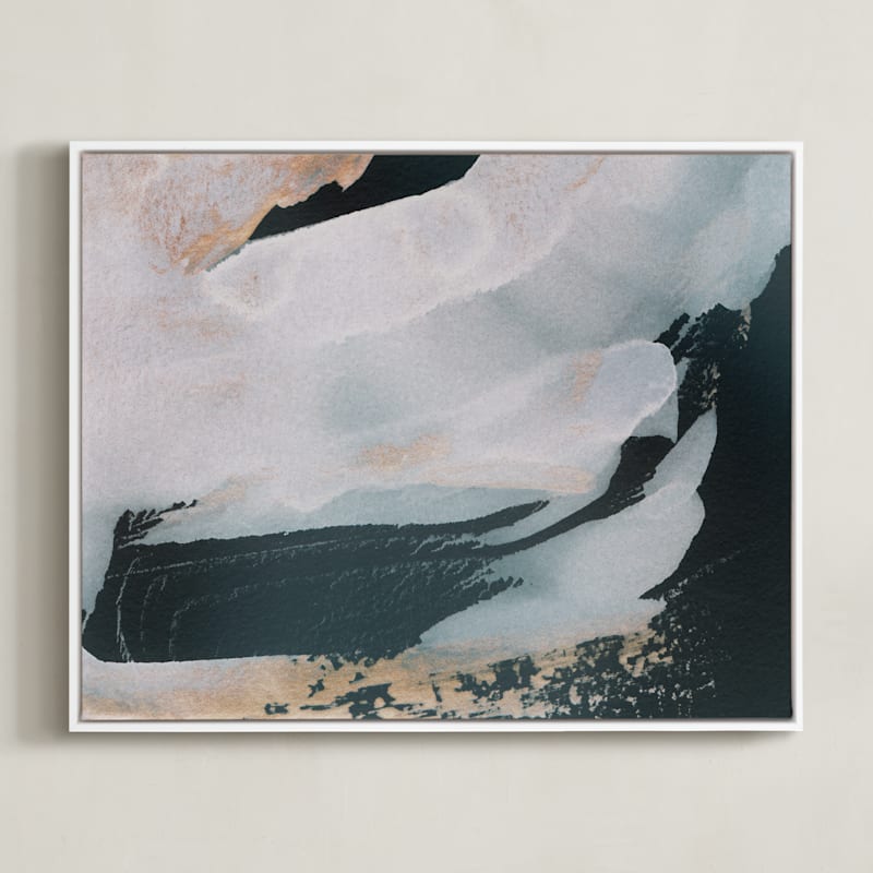 "Nonchalant" - Art Print in Deap Sea by Melanie Severin - Framed Canvas