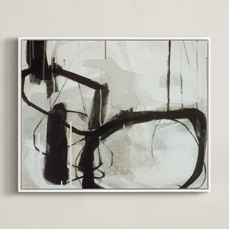 "Abstract Untitled 1" - Art Print in Black and White by Kirsta Benedetti - Framed Canvas