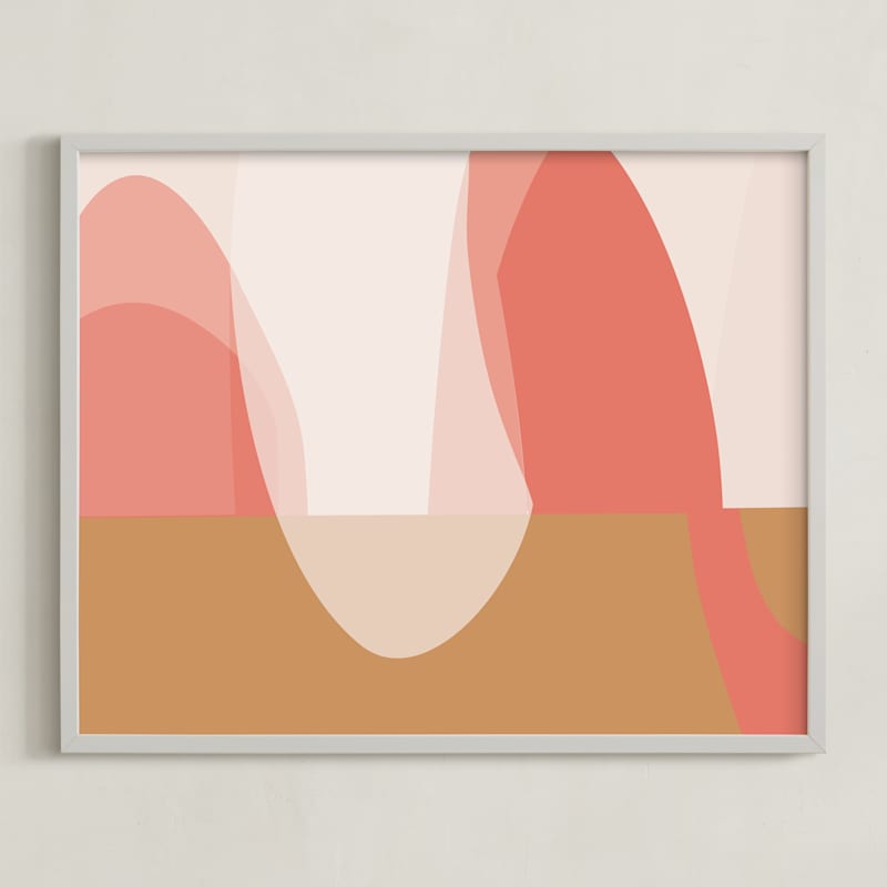 "The place between" - Art Print in Sunrise Pink by Christina Flowers - Framed