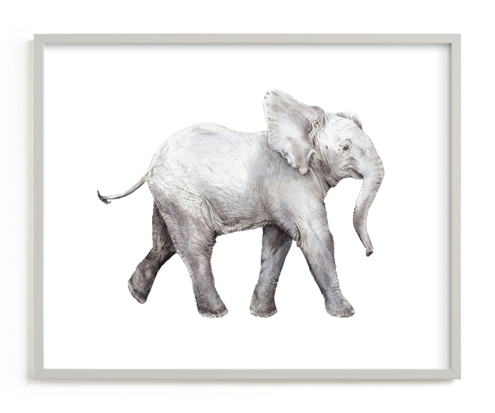 "Baby Watercolor Elephant" - Limited Edition Art Print by Lauren Rogoff in beautiful frame options and a variety of sizes.