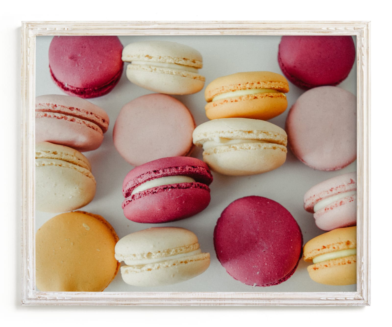 "Pink Macaroons " by Rosie Elena Thompson in beautiful frame options and a variety of sizes.