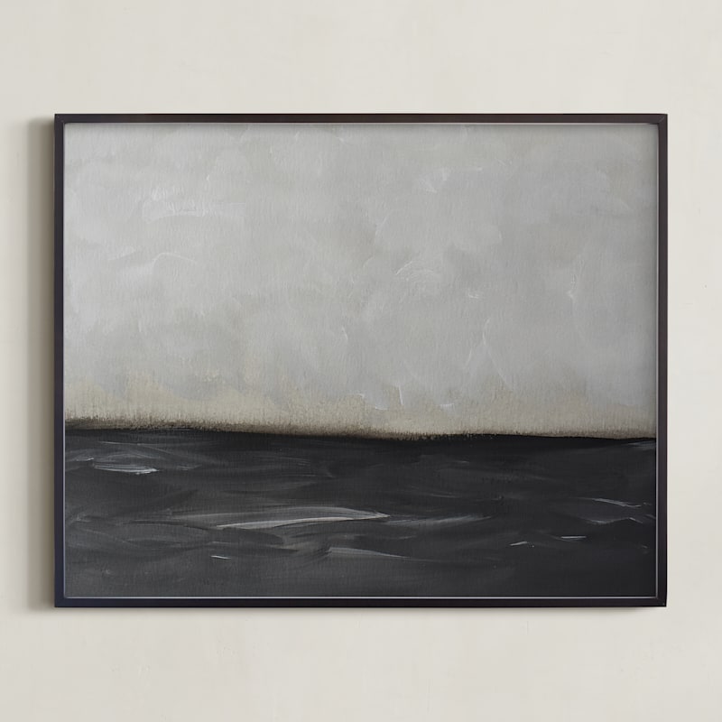 "Calm Before the Storm" - Art Print in Black by Deb Presutto - Framed