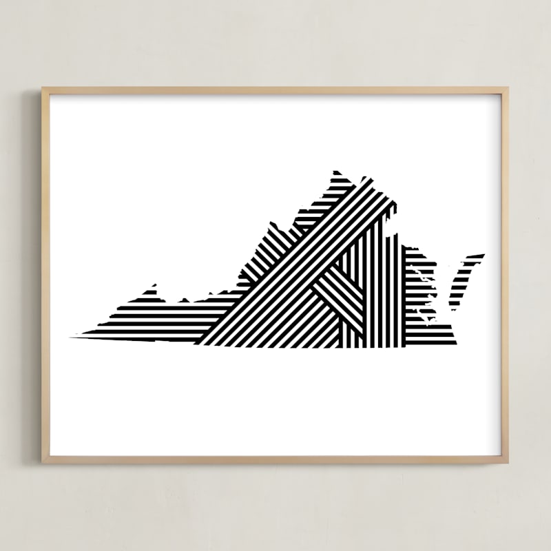 "State Lines, Virginia" - Art Print in Black by Owl and Toad - Framed