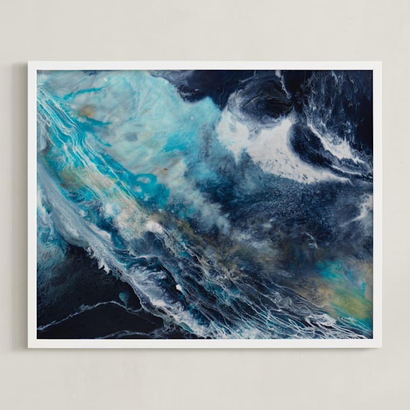 "Oceana" - Art Print in Ocean Blue by Alice Lin - Framed