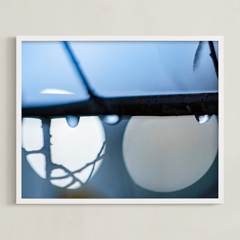 "Blue Hour Bokeh I" - Art Print in Blue Dusk by Lee Dunnie - Framed