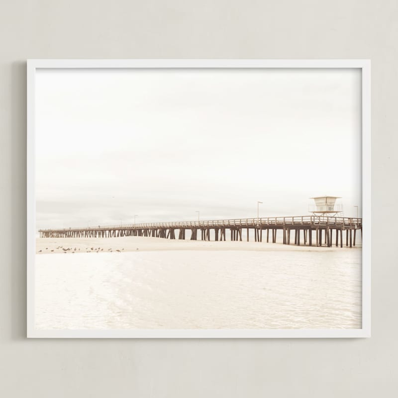 "Stormy Pier" - Limited Edition Art Print by Kamala Nahas in beautiful frame options and a variety of sizes.