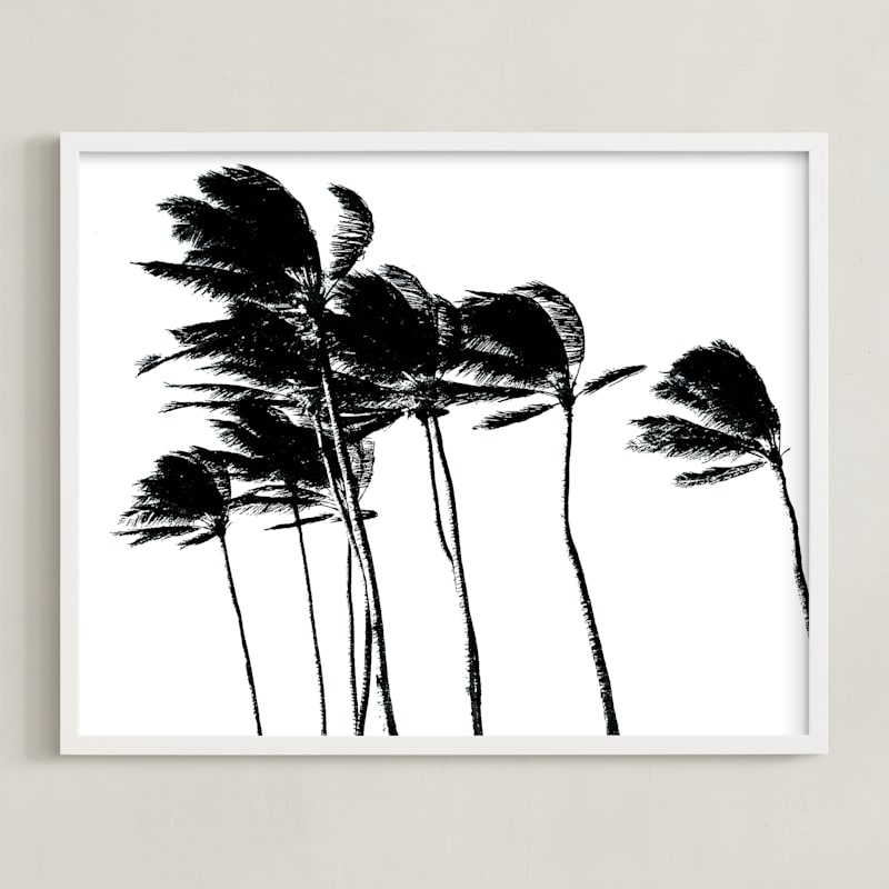 "Palm Trees in the Wind" - Limited Edition Art Print by BeachPaperCo in beautiful frame options and a variety of sizes.