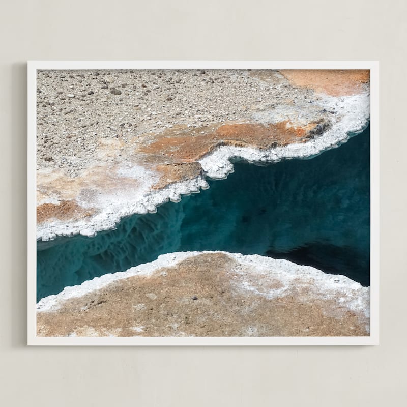 "Beneath the Crust" - Art Print in Deep Azure Spring by KIMBERLY SMITH - Framed