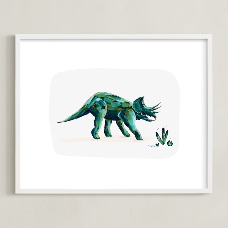 "Triumphant Triceratops" - Limited Edition Art Print by Kayla King in beautiful frame options and a variety of sizes.