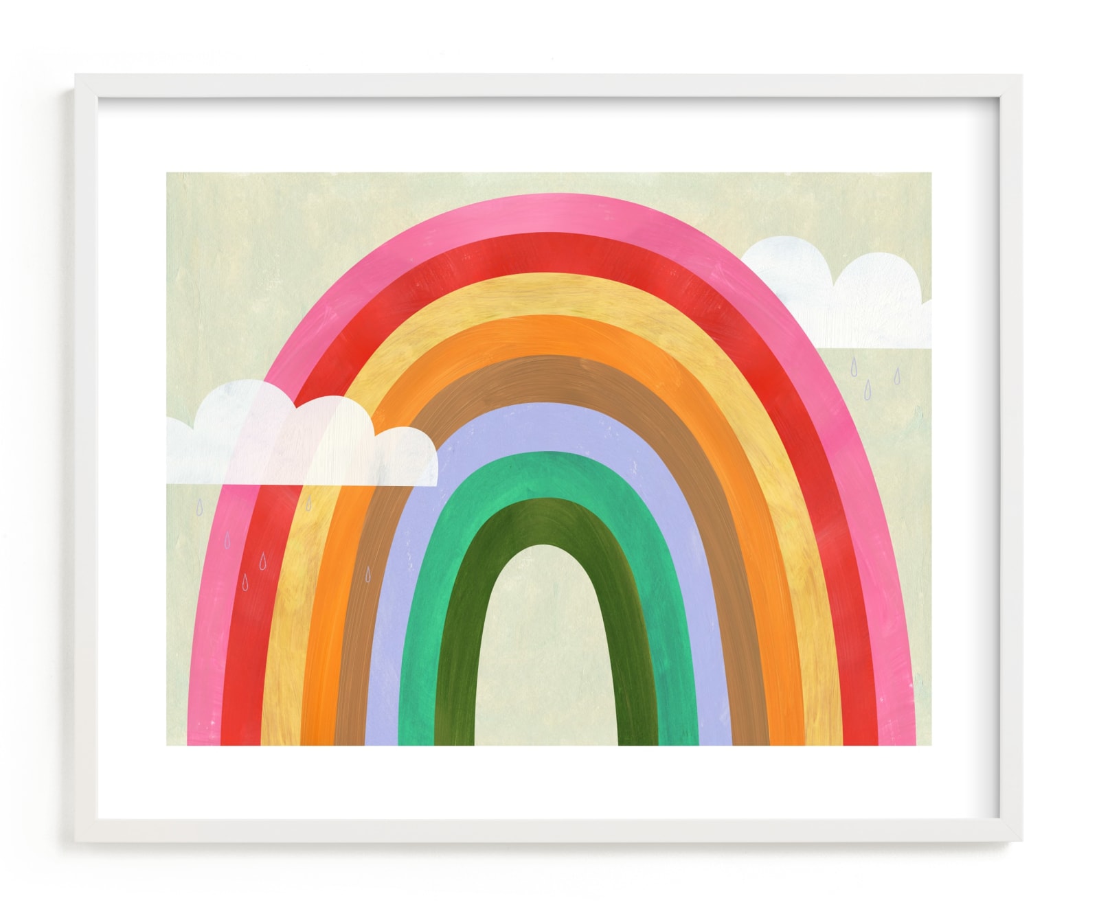 "Rainbow & Clouds" - Limited Edition Art Print by melanie mikecz in beautiful frame options and a variety of sizes.